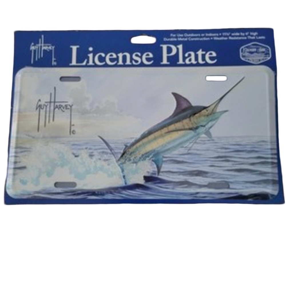 Guy Harvey Blue Durable License Plate